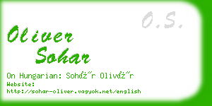 oliver sohar business card